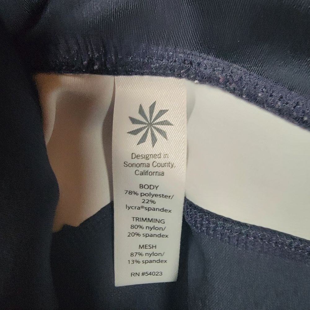 Athleta Precision High Rise 7/8 Leggings Sz Medium Tropical Multicolor Workout - Picture 4 of 10